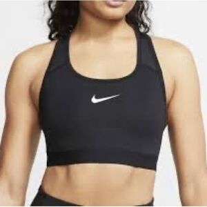 Nike Dr Fit Black Swoosh Racerback Bra Size Medium